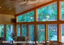 --2002 - Sunroom cedar walls, ceiling & trim